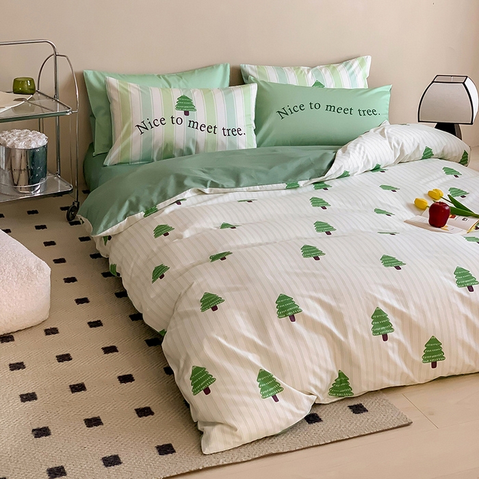 91家纺网 家纺一手货源 找家纺 荣轩 2023新款13372数码印花四件套 圣诞树