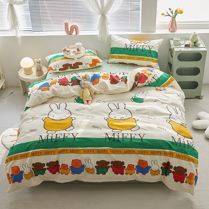 怡家居  2023新款全棉米菲兔四件套 米菲家族