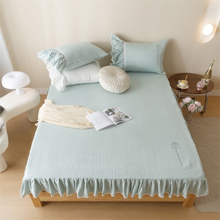 91家纺网 家纺一手货源 找家纺 菊上家纺 2023新款40支全棉13372床笠-玫瑰可可系列 可可-蓝