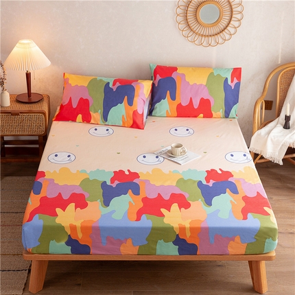 91家纺网 家纺一手货源 找家纺 棉乐町家居2025新款老粗布床笠 夕晴