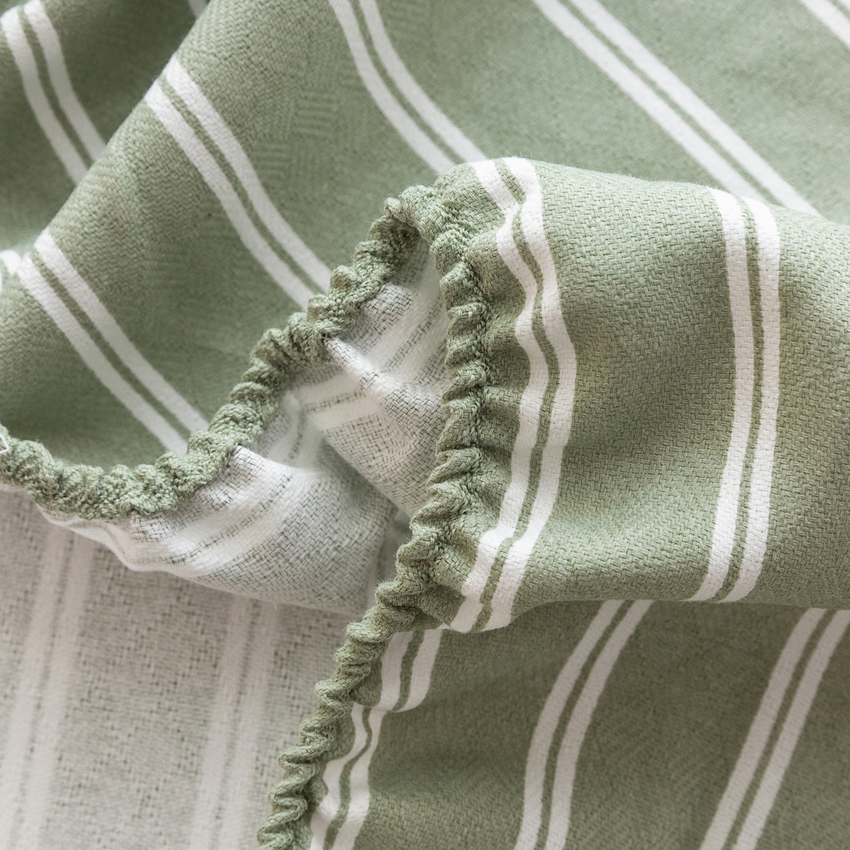 91家纺网 家纺一手货源 找家纺 棉乐町家居2025新款老粗布床笠 鸿雁