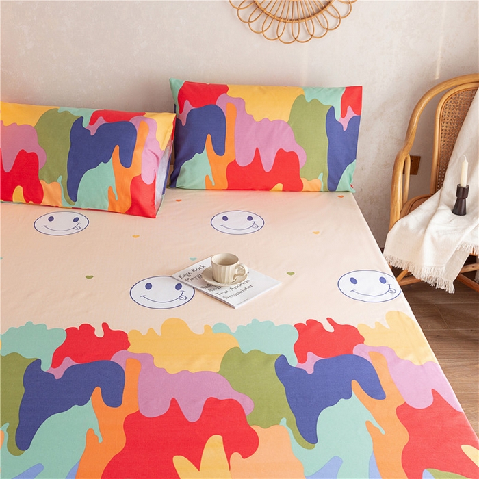 91家纺网 家纺一手货源 找家纺 棉乐町家居2025新款老粗布床笠 夕晴