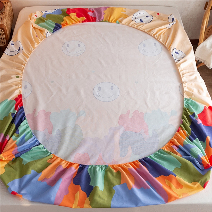 91家纺网 家纺一手货源 找家纺 棉乐町家居2025新款老粗布床笠 夕晴