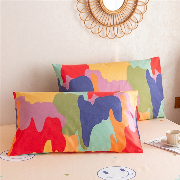 91家纺网 家纺一手货源 找家纺 棉乐町家居2025新款老粗布床笠 夕晴