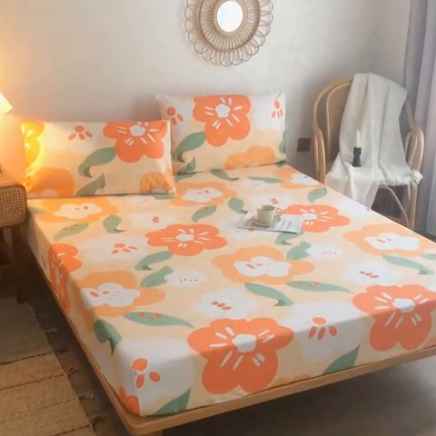 91家纺网 家纺一手货源 找家纺 棉乐町家居2025新款老粗布床笠 彩寻