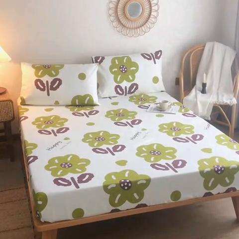 91家纺网 家纺一手货源 找家纺 棉乐町家居2025新款老粗布床笠 初妍