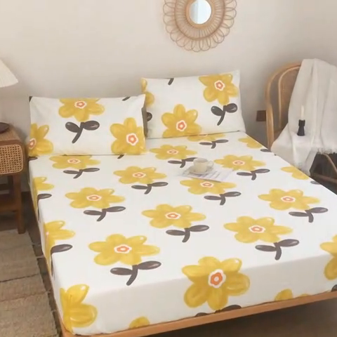 91家纺网 家纺一手货源 找家纺 棉乐町家居2025新款老粗布床笠 陌微