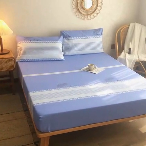 91家纺网 家纺一手货源 找家纺 棉乐町家居2025新款老粗布床笠 本色