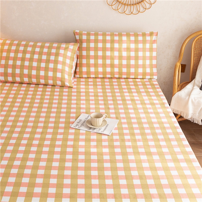 91家纺网 家纺一手货源 找家纺 2025新款首爱家纺全棉老粗布床笠 春娇