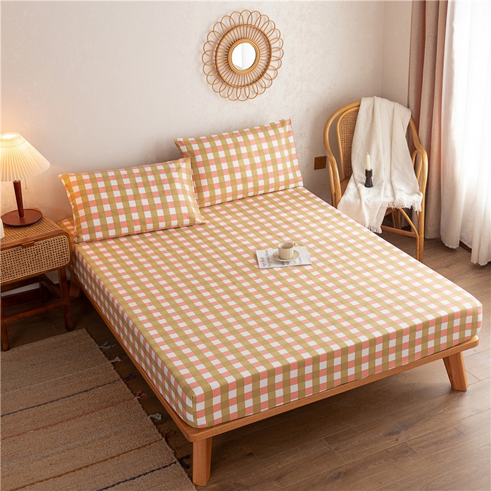 91家纺网 家纺一手货源 找家纺 2025新款首爱家纺全棉老粗布床笠 春娇