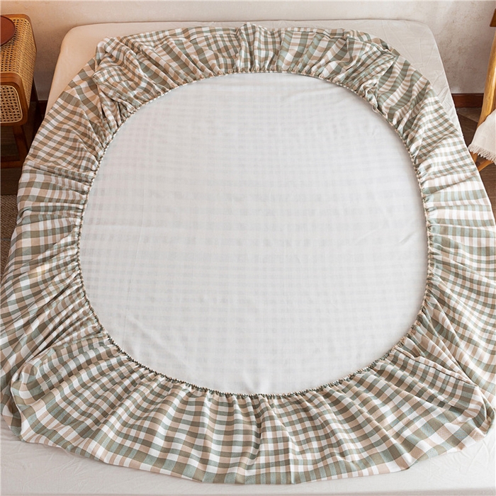 91家纺网 家纺一手货源 找家纺 2025新款首爱家纺全棉老粗布床笠 澜庭