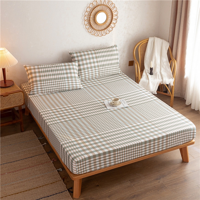 91家纺网 家纺一手货源 找家纺 2025新款首爱家纺全棉老粗布床笠 澜庭