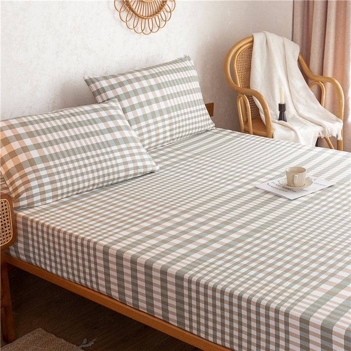 91家纺网 家纺一手货源 找家纺 2025新款首爱家纺全棉老粗布床笠 澜庭