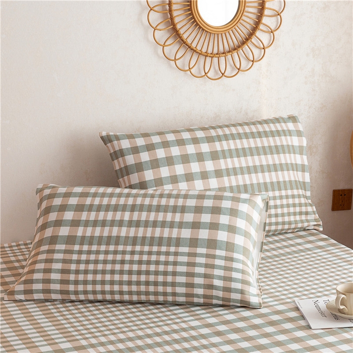 91家纺网 家纺一手货源 找家纺 2025新款首爱家纺全棉老粗布床笠 澜庭