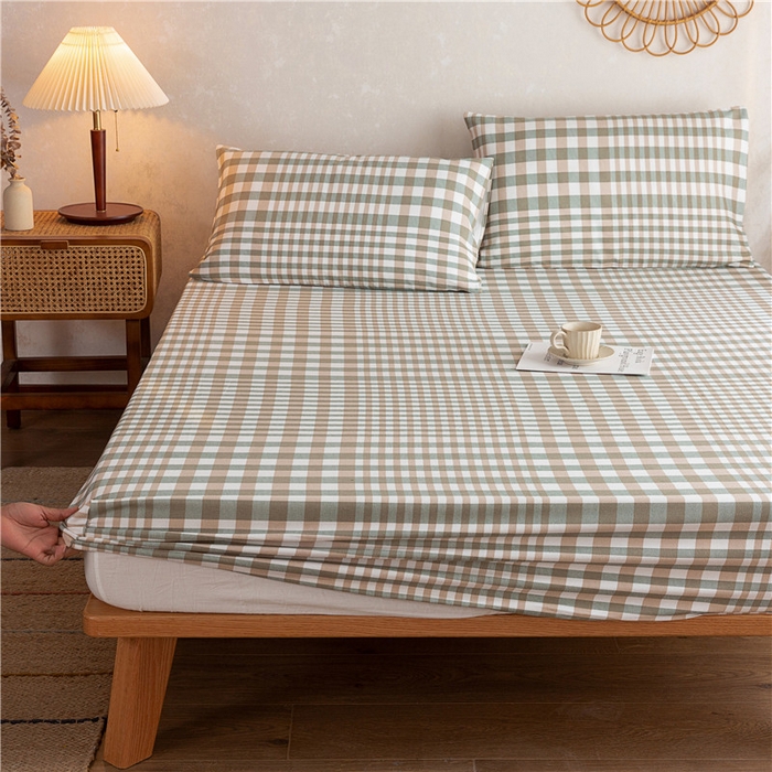 91家纺网 家纺一手货源 找家纺 2025新款首爱家纺全棉老粗布床笠 澜庭