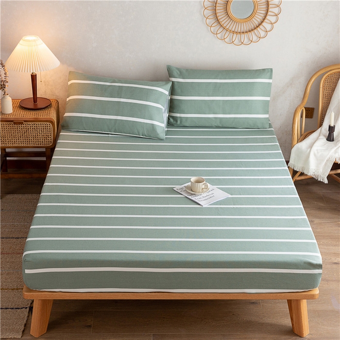 91家纺网 家纺一手货源 找家纺 2025新款首爱家纺全棉老粗布床笠 莫兰