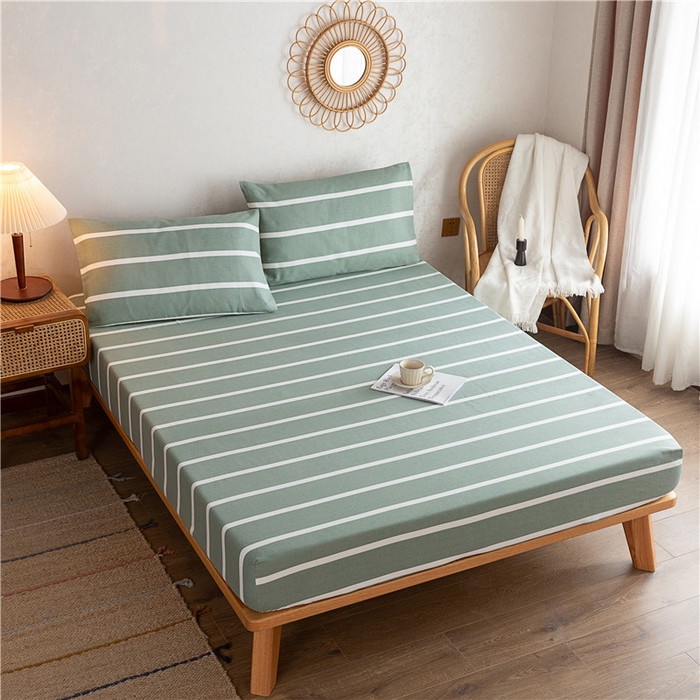 91家纺网 家纺一手货源 找家纺 2025新款首爱家纺全棉老粗布床笠 莫兰