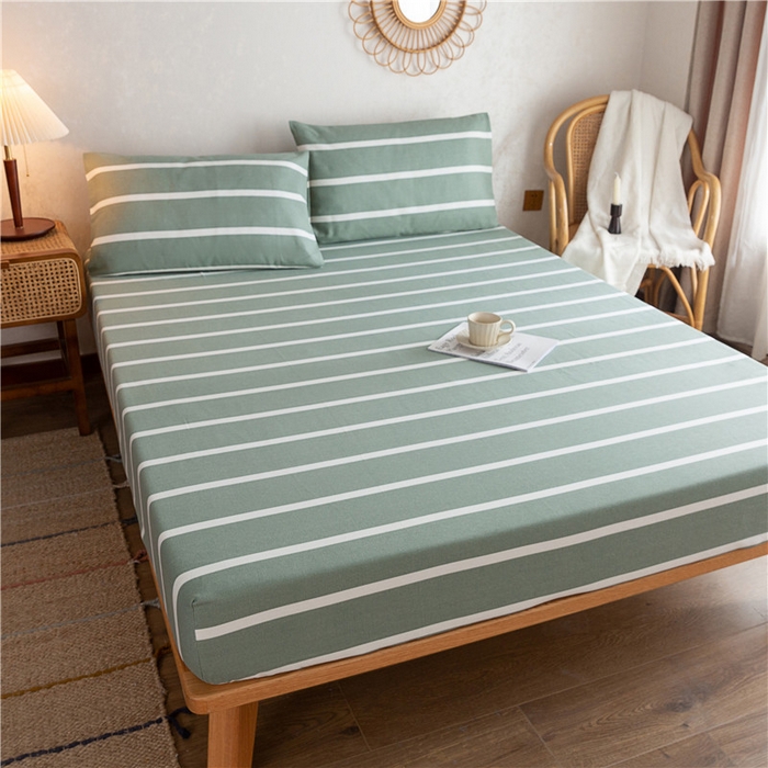 91家纺网 家纺一手货源 找家纺 2025新款首爱家纺全棉老粗布床笠 莫兰