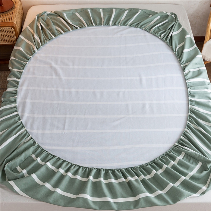 91家纺网 家纺一手货源 找家纺 2025新款首爱家纺全棉老粗布床笠 莫兰