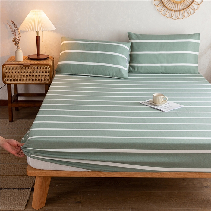 91家纺网 家纺一手货源 找家纺 2025新款首爱家纺全棉老粗布床笠 莫兰