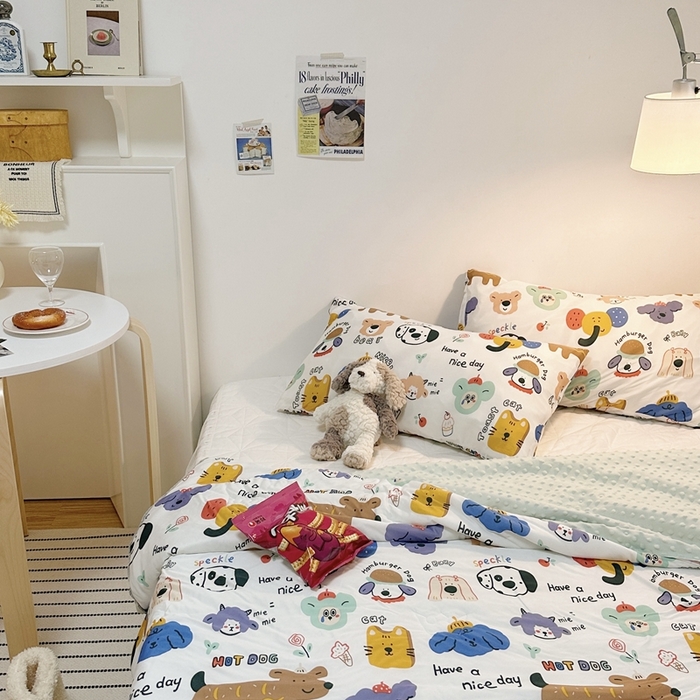 91家纺网 家纺一手货源 找家纺 有货2023爆款春夏夏凉被小清新春秋被卡通针织棉豆豆被 奇遇记