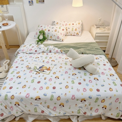 有货2023爆款春夏夏凉被小清新春秋被卡通针织棉豆豆被 小鳄鱼
