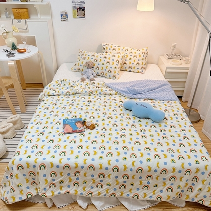 有货2023爆款春夏夏凉被小清新春秋被卡通针织棉豆豆被 星月