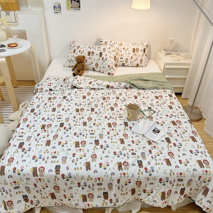 91家纺网 家纺一手货源 找家纺 有货2023爆款春夏夏凉被小清新春秋被卡通针织棉豆豆被 迪迪