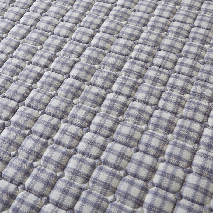 91家纺网 家纺一手货源 找家纺 富威堡 2023新款棉花薄褥子保护垫床垫垫子 紫小格