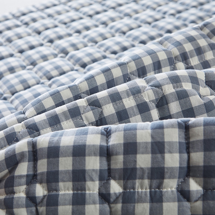 91家纺网 家纺一手货源 找家纺 富威堡 2023新款棉花薄褥子保护垫床垫垫子 蓝小格