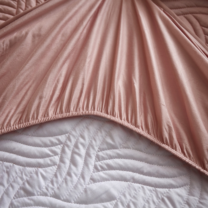 91家纺网 家纺一手货源 找家纺 苏木年华2023新款全棉13372夹棉加厚床笠全棉席梦思保护套 豆沙色