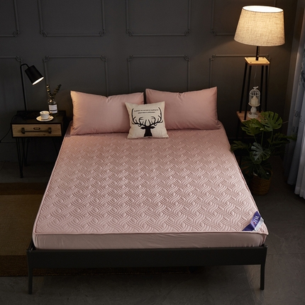 苏木年华2023新款全棉13372夹棉加厚床笠全棉席梦思保护套 豆沙色