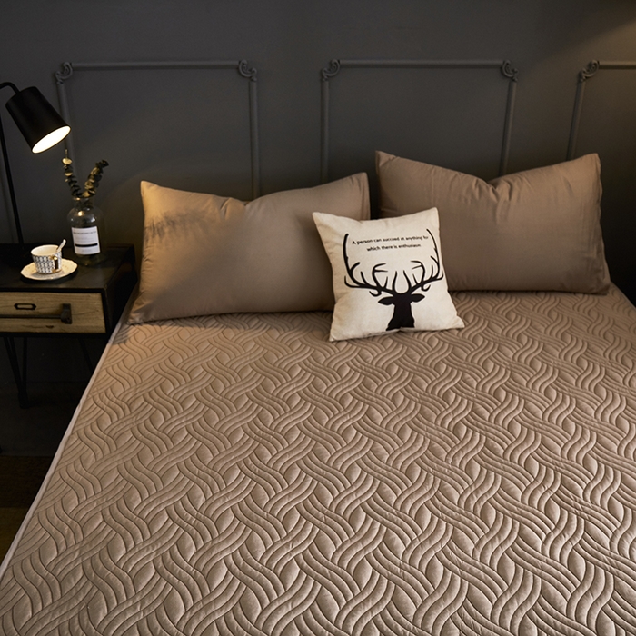 91家纺网 家纺一手货源 找家纺 苏木年华2023新款全棉13372夹棉加厚床笠全棉席梦思保护套 灰色