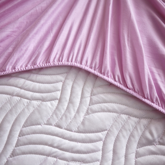 91家纺网 家纺一手货源 找家纺 苏木年华2023新款全棉13372夹棉加厚床笠全棉席梦思保护套 粉色