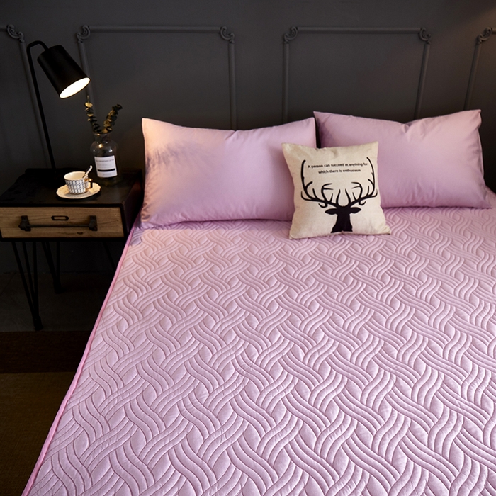 91家纺网 家纺一手货源 找家纺 苏木年华2023新款全棉13372夹棉加厚床笠全棉席梦思保护套 粉色