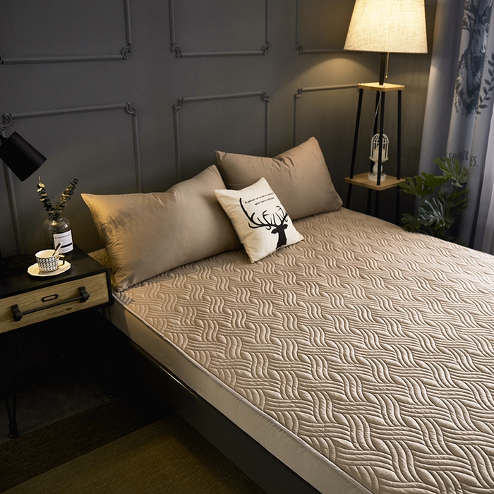 91家纺网 家纺一手货源 找家纺 苏木年华2023新款全棉13372夹棉加厚床笠全棉席梦思保护套 灰色