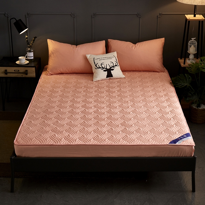 91家纺网 家纺一手货源 找家纺 苏木年华2023新款全棉13372夹棉加厚床笠全棉席梦思保护套 绿色