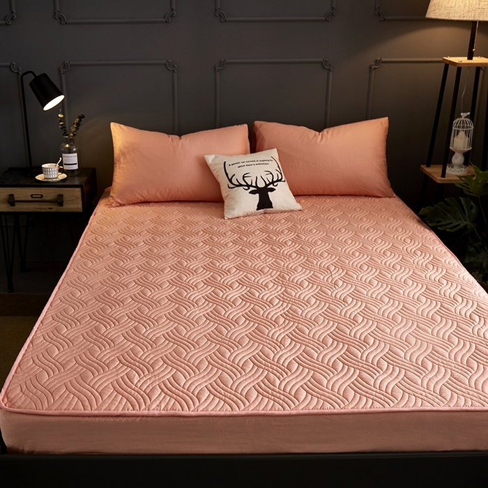 91家纺网 家纺一手货源 找家纺 苏木年华2023新款全棉13372夹棉加厚床笠全棉席梦思保护套 玉色