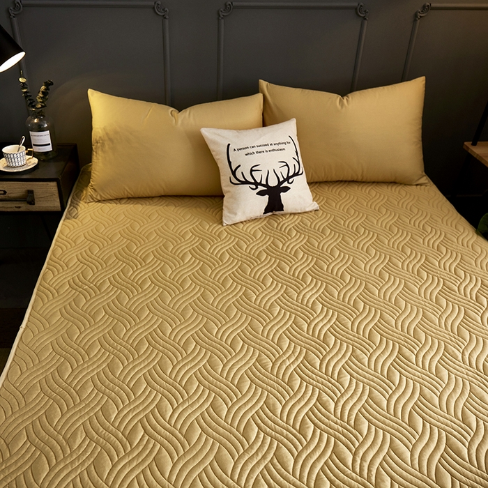 91家纺网 家纺一手货源 找家纺 苏木年华2023新款全棉13372夹棉加厚床笠全棉席梦思保护套 驼色