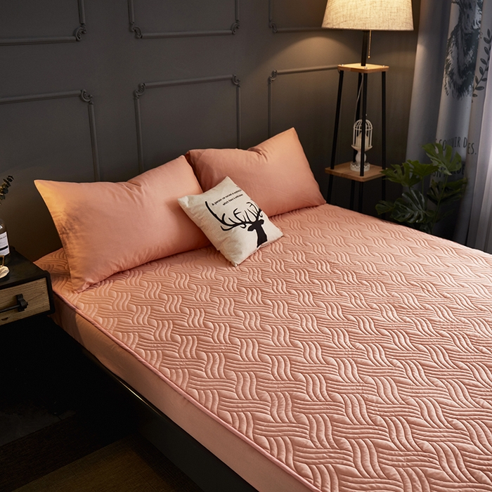 91家纺网 家纺一手货源 找家纺 苏木年华2023新款全棉13372夹棉加厚床笠全棉席梦思保护套 玉色