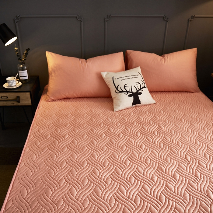 91家纺网 家纺一手货源 找家纺 苏木年华2023新款全棉13372夹棉加厚床笠全棉席梦思保护套 玉色