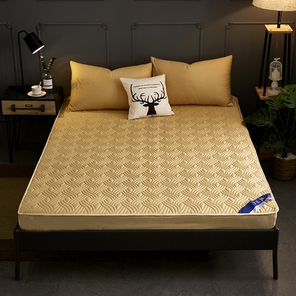 91家纺网 家纺一手货源 找家纺 （总）苏木年华2023新款全棉13372夹棉加厚床笠全棉席梦思保护套