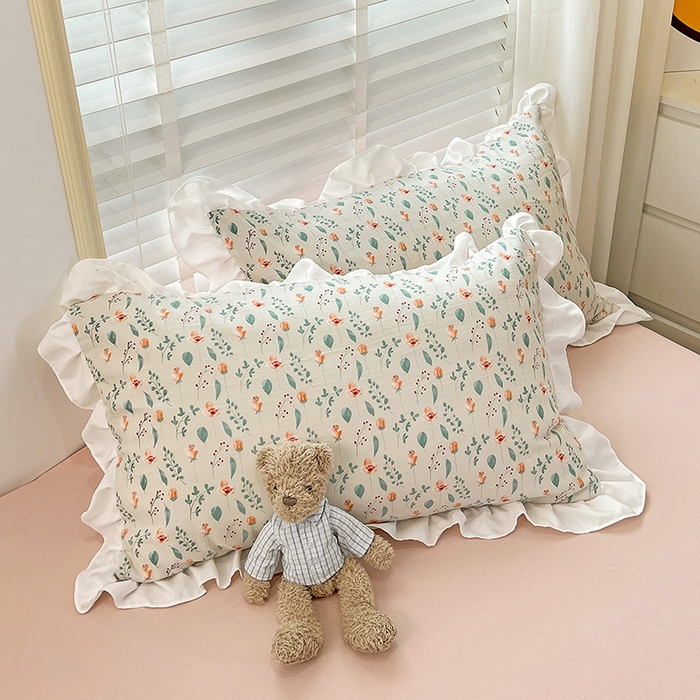 91家纺网 家纺一手货源 找家纺 澳梵 2023新款【怦然心动】系列-水洗棉麻双层纱四件套 爱丽丝