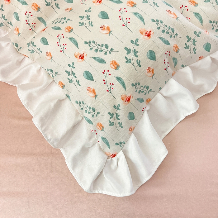 91家纺网 家纺一手货源 找家纺 澳梵 2023新款【怦然心动】系列-水洗棉麻双层纱四件套 爱丽丝