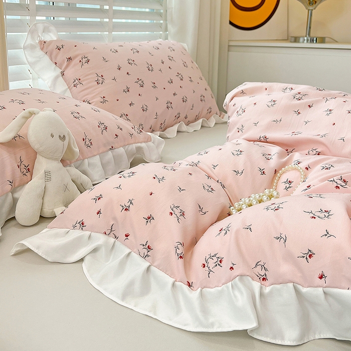 91家纺网 家纺一手货源 找家纺 澳梵 2023新款【怦然心动】系列-水洗棉麻双层纱四件套 达菲庄园