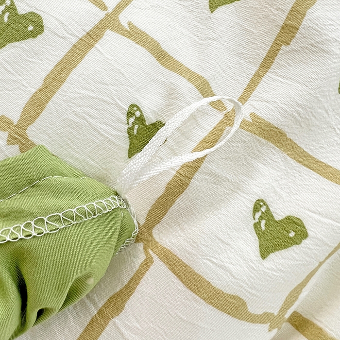 91家纺网 家纺一手货源 找家纺 澳梵 2023新款【怦然心动】系列-水洗棉麻双层纱四件套 格子心心