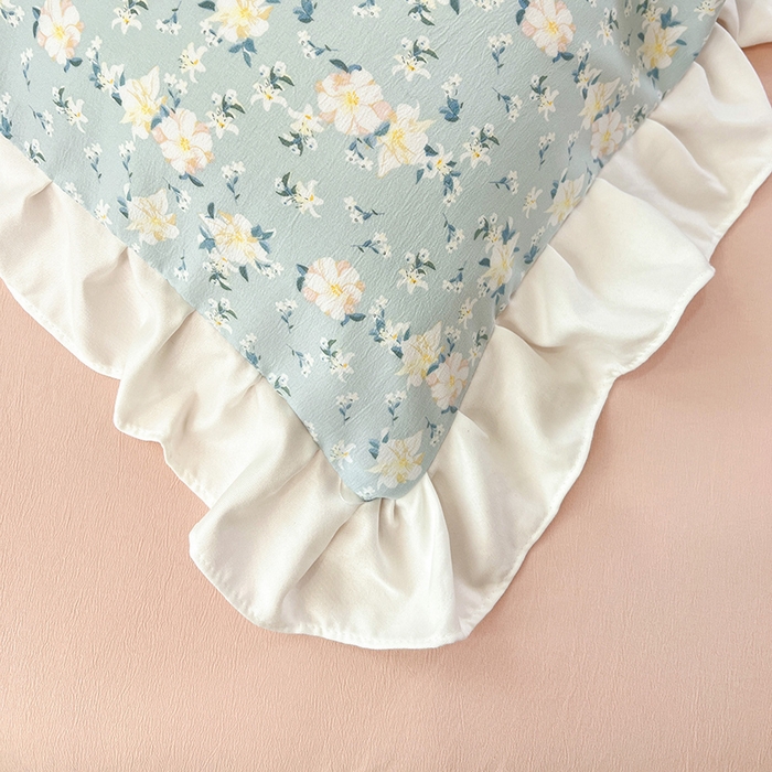 91家纺网 家纺一手货源 找家纺 澳梵 2023新款【怦然心动】系列-水洗棉麻双层纱四件套 朵拉