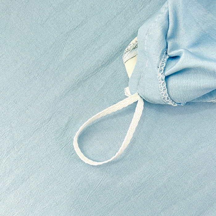 91家纺网 家纺一手货源 找家纺 澳梵 2023新款【怦然心动】系列-水洗棉麻双层纱四件套 海芋恋人-蓝