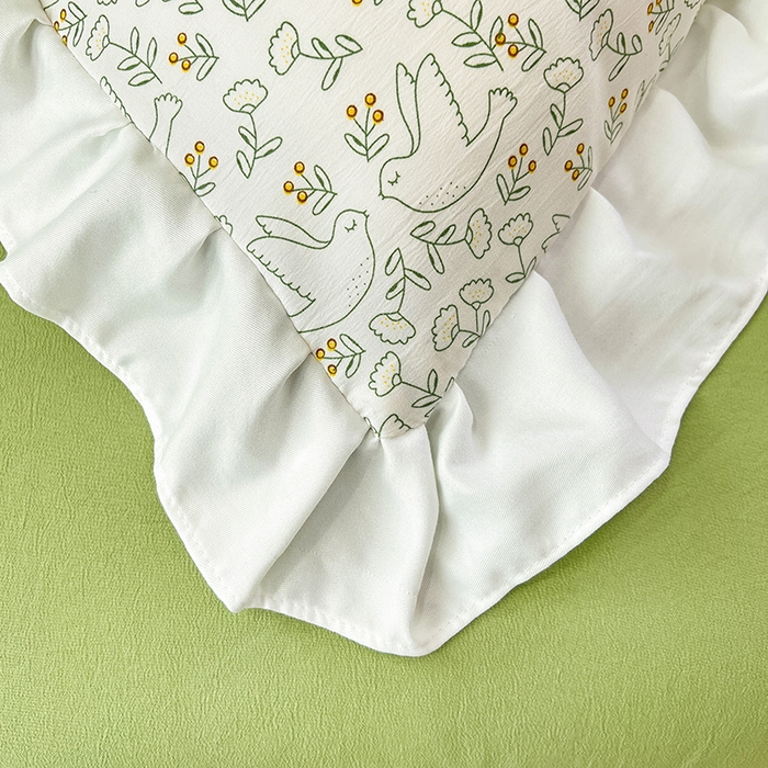 91家纺网 家纺一手货源 找家纺 澳梵 2023新款【怦然心动】系列-水洗棉麻双层纱四件套 小情歌