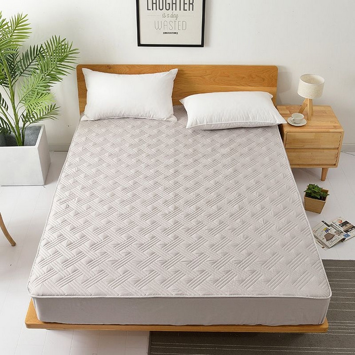 91家纺网 家纺一手货源 找家纺 苏木年华2023新款全棉13372夹棉床笠席梦思保护套 灰色